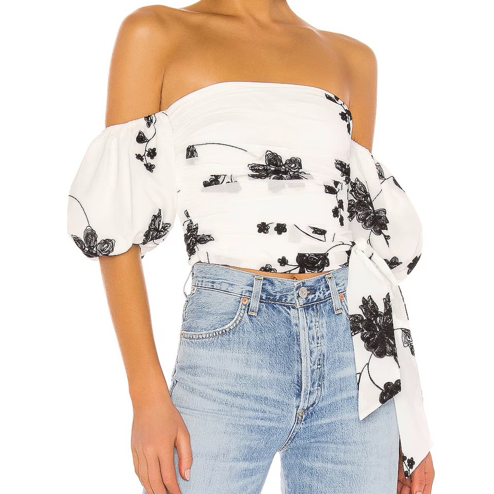 House of Harlow Embroidered Crop Top
